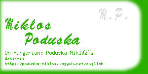 miklos poduska business card